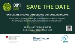 Explore investment opportunities in Nexus projects at the CoP 28 UNFCCC in collaboration with the Blue Peace Central Asia initiative.