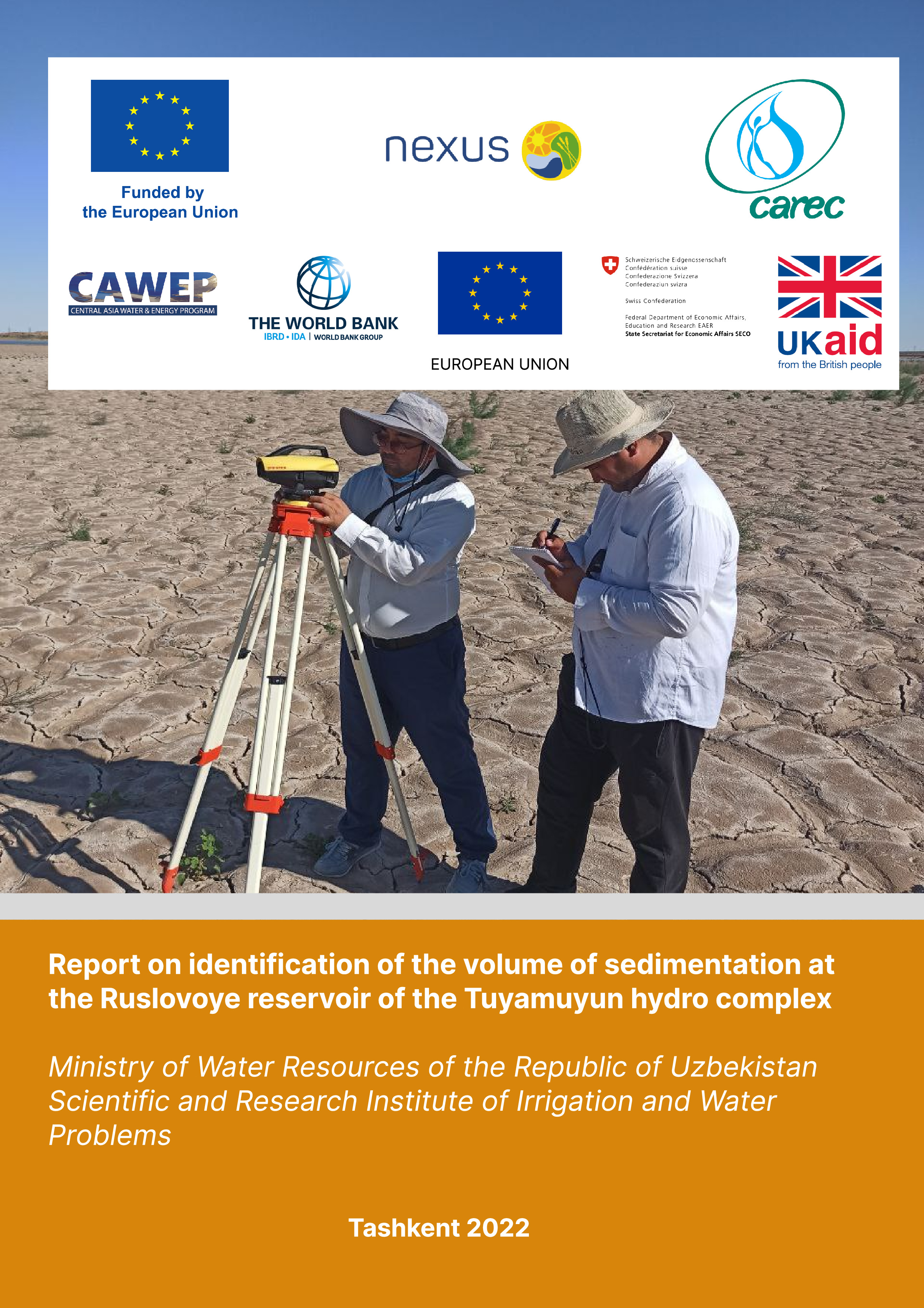 Report on identification of the volume of sedimentation at the Ruslovoye reservoir of the Tuyamuyun hydro complex, 2021