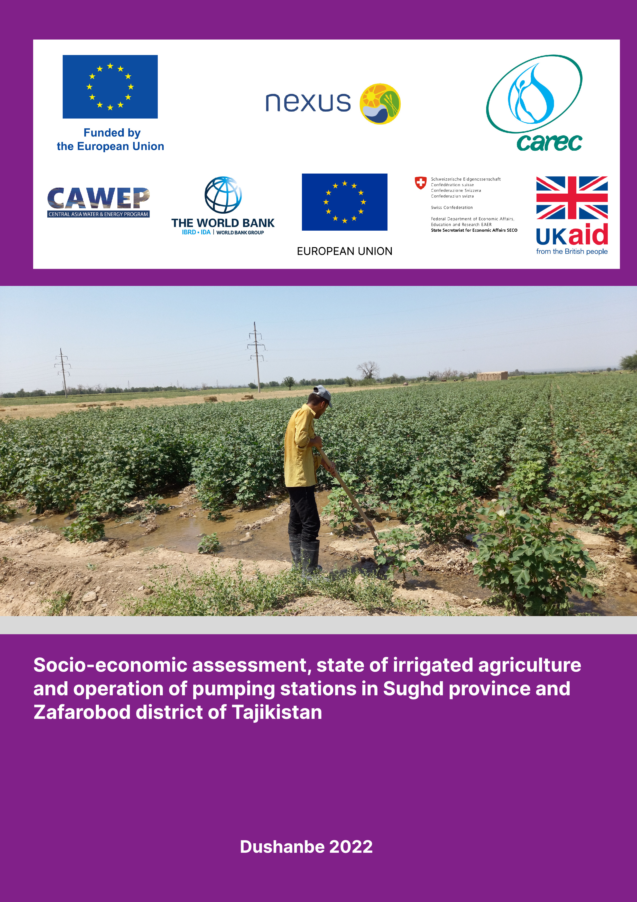 Socio-economic assessment, state of irrigated agriculture and operation of pumping stations in Sughd province and Zafarobod district of Tajikistan, 2022 | B.Gaforzoda, A.Boboev, Kh.Yunusov, Kh.Khajiev, D.Jalolzoda